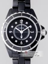 シャネル CHANEL J12 H2569 33mm　ブラックセラミックブレス　8Pダイヤ ブラックレプリカ腕時計販売