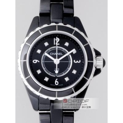 シャネル CHANEL J12 H2569 33mm　ブラックセラミックブレス　8Pダイヤ ブラックレプリカ腕時計販売