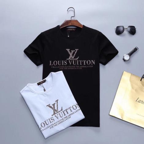 ルイヴィトン LOUIS VUITTON メンズ/レディース 2色 クルーネック Tシャツ 高評価スーパーコピーブランド代引き
