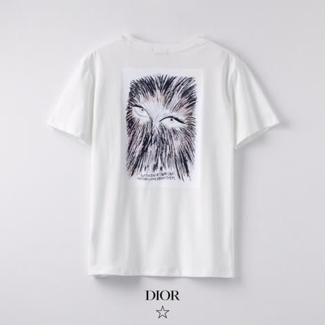 ディオール Dior メンズ/レディース クルーネック Tシャツ 綿 カップル 2色 新品同様スーパーコピー代引き国内発送