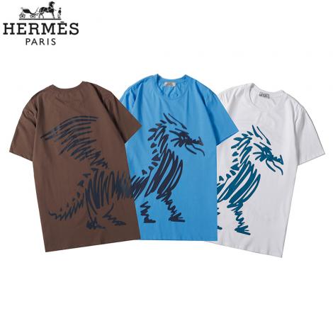 エルメス  HERMES 3色 クルーネック Tシャツ 綿 カップル  新品同様レプリカ販売