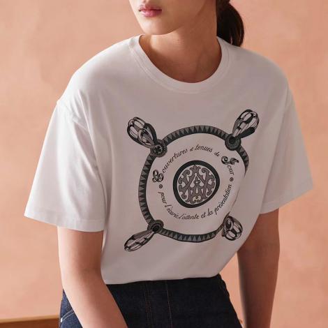 エルメス  HERMES メンズ/レディース 2色 クルーネック Tシャツ 綿 カップル おすすめスーパーコピーブランド