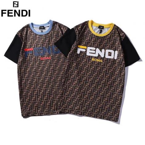 ブランド販売FENDI 2色 クルーネック Tシャツ カップル 良品ブランドコピー代引き可能
