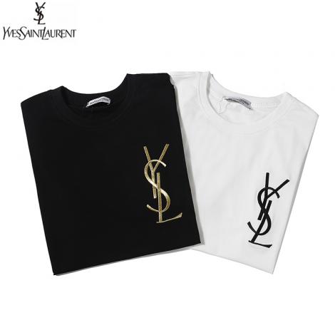 イヴ・サンローラン YSL メンズ/レディース カップル 2色 クルーネック Tシャツ 綿 高評価スーパーコピー激安販売専門店