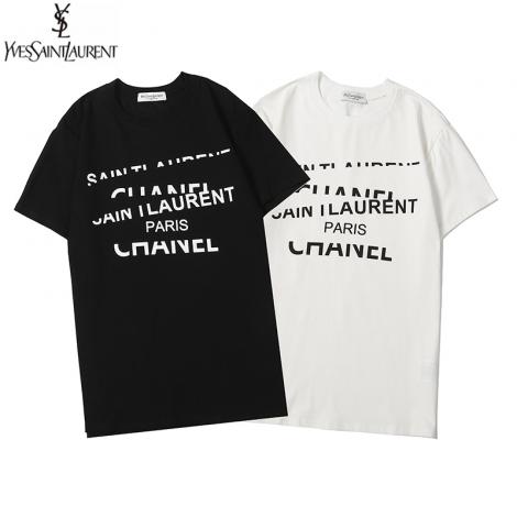 ブランド後払いイヴ・サンローラン YSL メンズ/レディース 2色 クルーネック Tシャツ 綿 良品スーパーコピー激安販売専門店