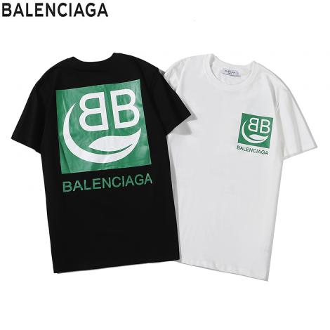 ブランド国内バレンシアガ BALENCIAGA メンズ/レディース 2色 綿 Tシャツ クルーネック カップル 新入荷スーパーコピーブランド激安販売専門店