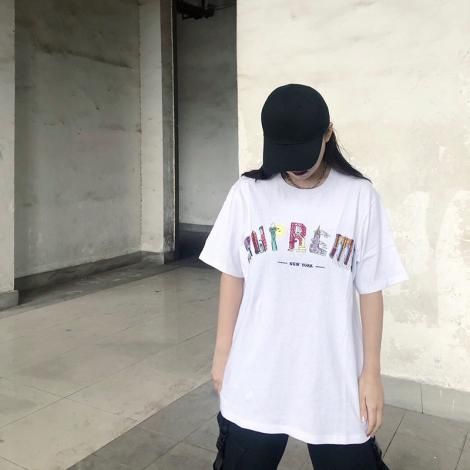 ブランド通販シュプリーム Supreme メンズ レディース 2色 クルーネック Tシャツ 綿 カップル 新入荷