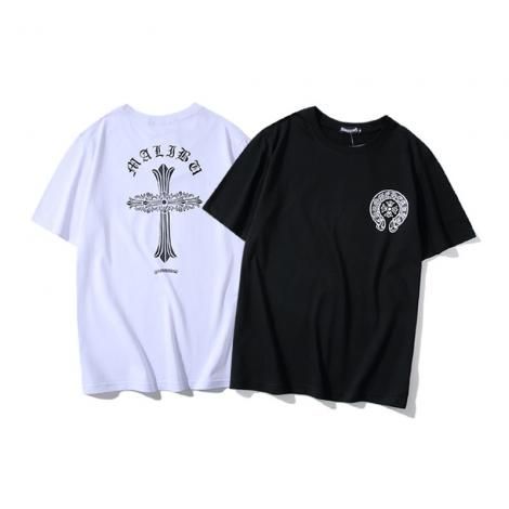 ブランド国内クロムハーツ Chrome Hearts メンズ/レディース カップル 2色 クルーネック Tシャツ 綿 送料無料最高品質コピー