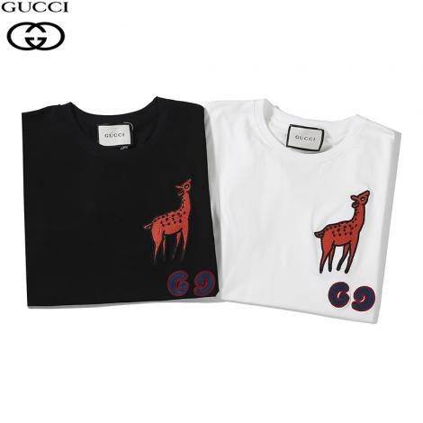 ブランド国内グッチ GUCCI メンズ/レディース カップル 2色 クルーネック Tシャツ 綿 2020年新作ブランドコピー激安販売専門店