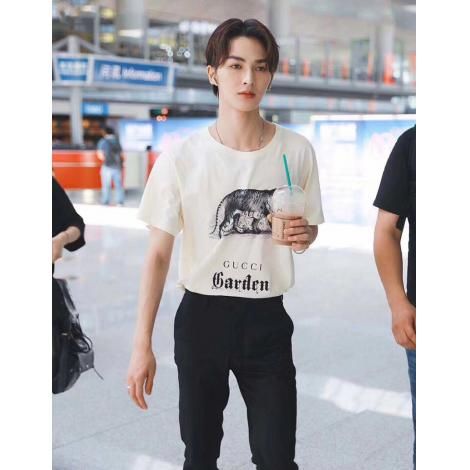 ブランド安全グッチ GUCCI メンズ/レディース カップル クルーネック Tシャツ 綿 新作スーパーコピー激安安全後払い販売専門店