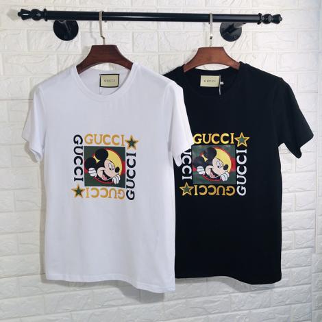 グッチ GUCCI メンズ/レディース 2色 クルーネック 綿 Tシャツ 新入荷スーパーコピー通販