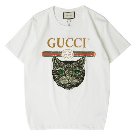 ブランド通販グッチ GUCCI メンズ/レディース カップル 2色 クルーネック Tシャツ 綿  定番人気口コミ激安代引き