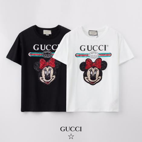 グッチ GUCCI メンズ/レディース カップル 2色 クルーネック 綿 Tシャツ 2020年新作コピー口コミ