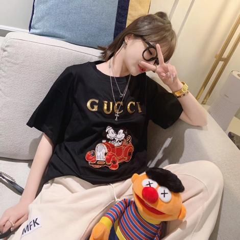 グッチ GUCCI メンズ/レディース カップル 2色 クルーネック Tシャツ 綿 2020年春夏新作ブランドコピー専門店