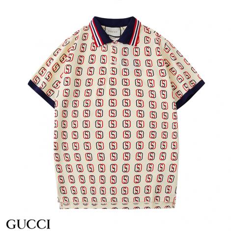グッチ GUCCI メンズ/レディース 2色 折り襟 ポロシャツ Tシャツ 綿 2020年新作激安代引き口コミ