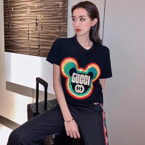 グッチ GUCCI メンズ/レディース カップル クルーネック Tシャツ 綿  2020年新作スーパーコピー激安販売専門店