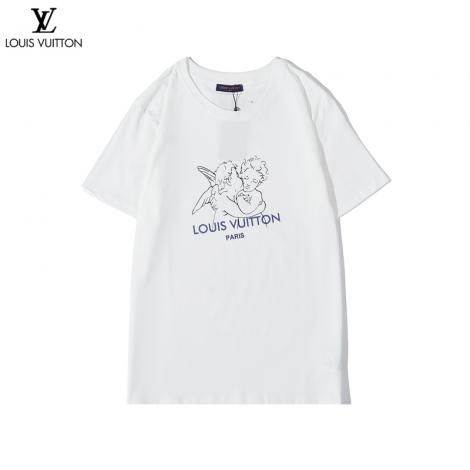 ブランド後払いルイヴィトン LOUIS VUITTON メンズ/レディース 2色 クルーネック 綿 Tシャツ 新作スーパーコピー国内発送専門店