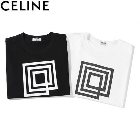 セリーヌ CELINE メンズ/レディース カップル 2色 クルーネック Tシャツ 綿 良品スーパーコピー激安販売