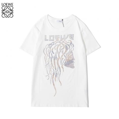 ロエベ LOEWE メンズ/レディース クルーネック 2色 綿 Tシャツ カップル 新品同様コピー口コミ