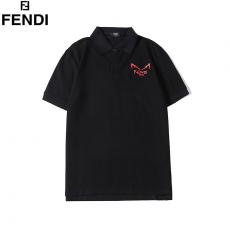 フェンディ FENDI メンズ/レディース 2色 綿 折り襟 ポロシャツ Tシャツ カップル 良品ブランドコピー専門店