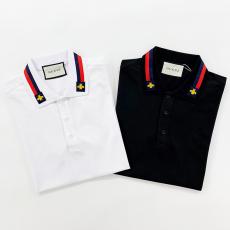 ブランド可能グッチ GUCCI メンズ/レディース 2色  Tシャツ 綿 ポロシャツ 折り襟 高評価激安販売