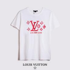ルイヴィトン LOUIS VUITTON メンズ/レディース カップル 2色 クルーネック 綿 Tシャツ 定番人気激安販売専門店