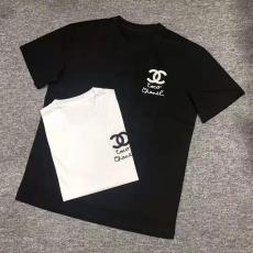ブランド販売シャネル CHANEL メンズ/レディース カップル 2色 クルーネック Tシャツ 綿 人気レプリカ販売口コミ