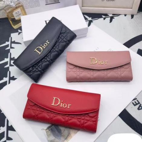 3色 定番 大人気 Dior レディース 人気新作 激レア希少 ディオール 牛革 二つ折財布 長財布財布コピー代引き