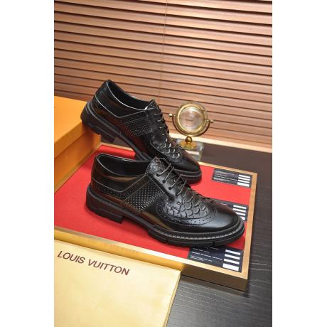 累積売上額TOP6 ルイヴィトン LOUIS VUITTON  4色ロングノーズ革靴ビジネスシューズ紐紳士メンズシンプル本当に届くスーパーコピー優良サイト