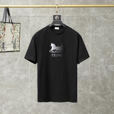 Tシャツ クルーネック 2色 ロゴ CELINE カップル 綿 百搭 Fashion 世界中で大人気 大判新作を先取り セリーヌ メンズ/レディースブランドコピー n級品優良サイトline