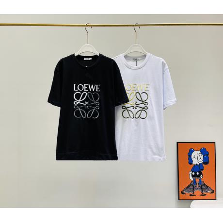 ロエベ LOEWE Tシャツ綿刺繍ラウンドネック 半袖快適すぐ届くニット2色 本当に届くブランドコピー工場直営国内安全通販サイト