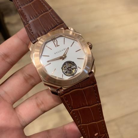 セレブ愛用 Bvlgari ブルガリ 機械式自動巻きレザー 革ベルト牛革 革