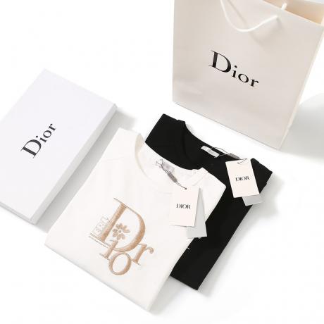 累積売上額TOP14 ディオール Dior Tシャツ緩い服刺繍刺繍半袖通気印刷服は洗える通気 代引き工場直営店激安