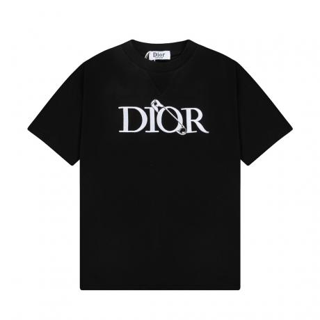 Dior ディオール メンズレディースTシャツ刺繍半袖百搭  個性ファッション服は洗える良い個性快適必需品新作春夏2色 本当に届くブランドコピーちゃんと届く店line