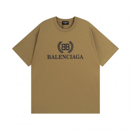 バレンシアガ BALENCIAGA Tシャツ定番刺繍半袖印刷服は洗える2色 最高品質後払い工場直売サイト