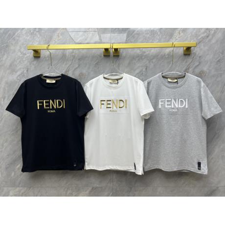 FENDI フェンディ Tシャツ綿刺繍シンプルさ レジャー半袖ファッション絶妙絶妙3色 本当に届く安全おすすめサイト