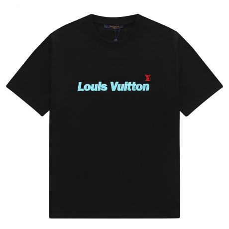 LOUIS VUITTON ルイヴィトン メンズレディースTシャツ緩い服刺繍ラウンドネック レジャー半袖百搭  通気印刷ファッション高品質限量版通気2色 本当に届くclothesランキング