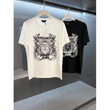 Versace ヴェルサーチェ メンズTシャツ刺繍半袖标志高級高級感  レプリカ販売工場直営通販サイト