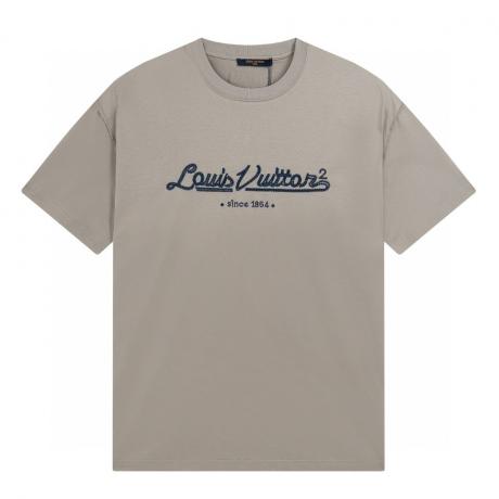 新作限定 LOUIS VUITTON ルイヴィトン Tシャツ刺繍新作半袖快適2色 格安専門店工場直営