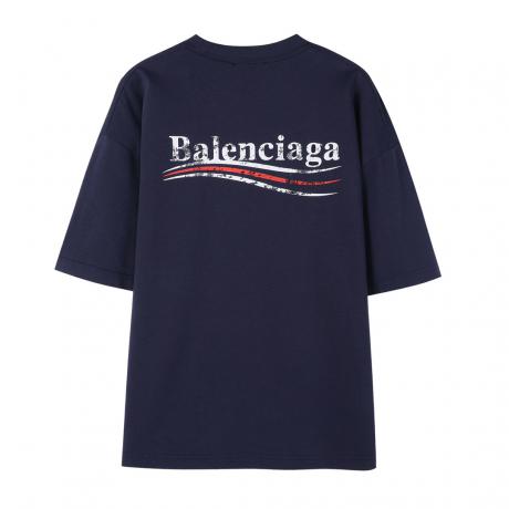 BALENCIAGA バレンシアガ メンズレディースTシャツ緩い服定番レジャー半袖百搭  印刷高級夏2色 最高品質口コミ通販