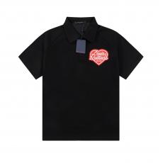 累積売上額TOP5 ルイヴィトン LOUIS VUITTON  メンズレディースTシャツ新作快適高品質Polo衫ハートの形2色 格安国内優良安全なサイト