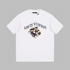 LOUIS VUITTON ルイヴィトン メンズレディースTシャツ緩い服ラウンドネック 半袖百搭  印刷個性ファッション服は洗える良い個性快適必需品2色 レプリカ販売優良サイト