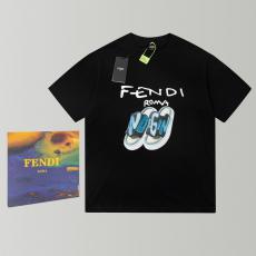 FENDI フェンディ メンズレディースTシャツ緩い服ラウンドネック 新作半袖百搭  印刷ファッション柔軟印刷絶妙2色 偽物代引きランキング