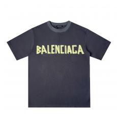 通勤にも BALENCIAGA バレンシアガ メンズレディースTシャツ緩い服定番ラウンドネック 新作半袖百搭  通気ファッション通気2色 販売代引きランク