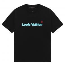 LOUIS VUITTON ルイヴィトン メンズレディースTシャツ緩い服刺繍ラウンドネック レジャー半袖百搭  通気印刷ファッション高品質限量版通気2色 本当に届くclothesランキング