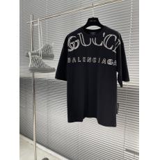 BALENCIAGA バレンシアガ メンズレディースTシャツ緩い服シンプルさ 半袖通気快適印刷ファッションコラボレーション通気2色 激安国内安全おすすめサイト