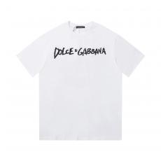 Dolce&Gabbana ドルチェ＆ガッバーナ 刺繍ラウンドネック 半袖印刷标志2色 国内発送レプリカ対応