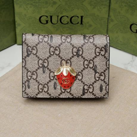 GUCCI グッチ キャンバスファッション図案財布カードホルダーコイン