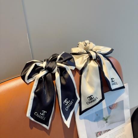 シャネル CHANEL 2色CHANEL ロゴリボンヘアゴム バタフライ結び