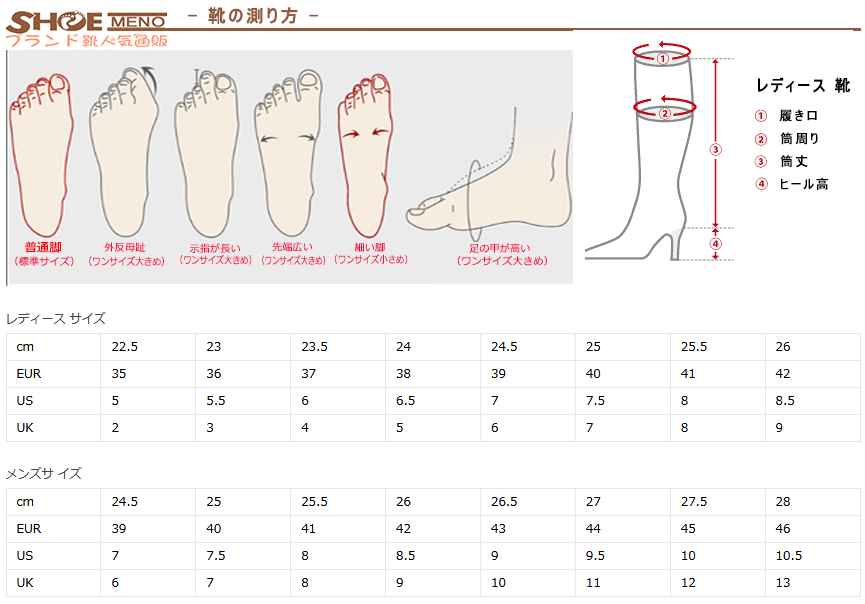 靴サイズの測り方